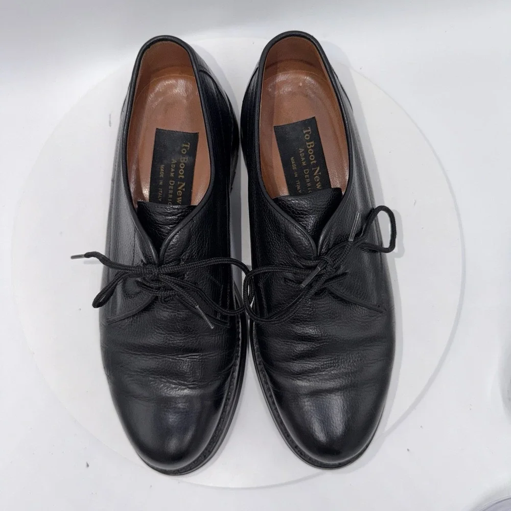 To Boot New York Adam Derrick Made In Italy Black Derby Dress Shoes Mens Sz 7.5